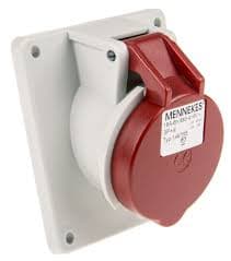 TOMA INDUSTRIAL EMPOTRABLE 3P+T 16A 380/415 VAC IP44 ROJO 6H 1467