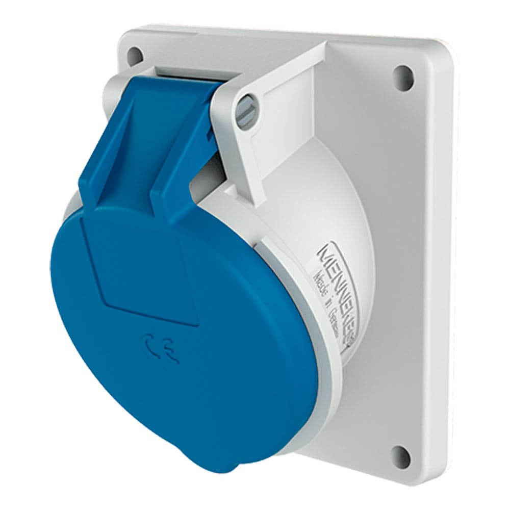 TOMA INDUSTRIAL EMPOTRADO 2P+T 32A 230V AZUL 6H IP44 1492