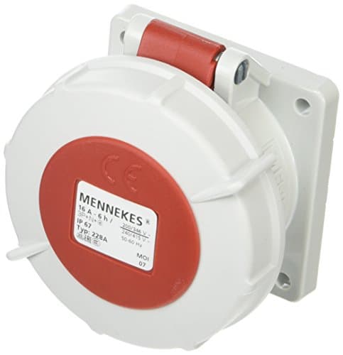 TOMA IND EMPOTRADO 3P+N+T 16A 400V ROJO 6H IP67 228A