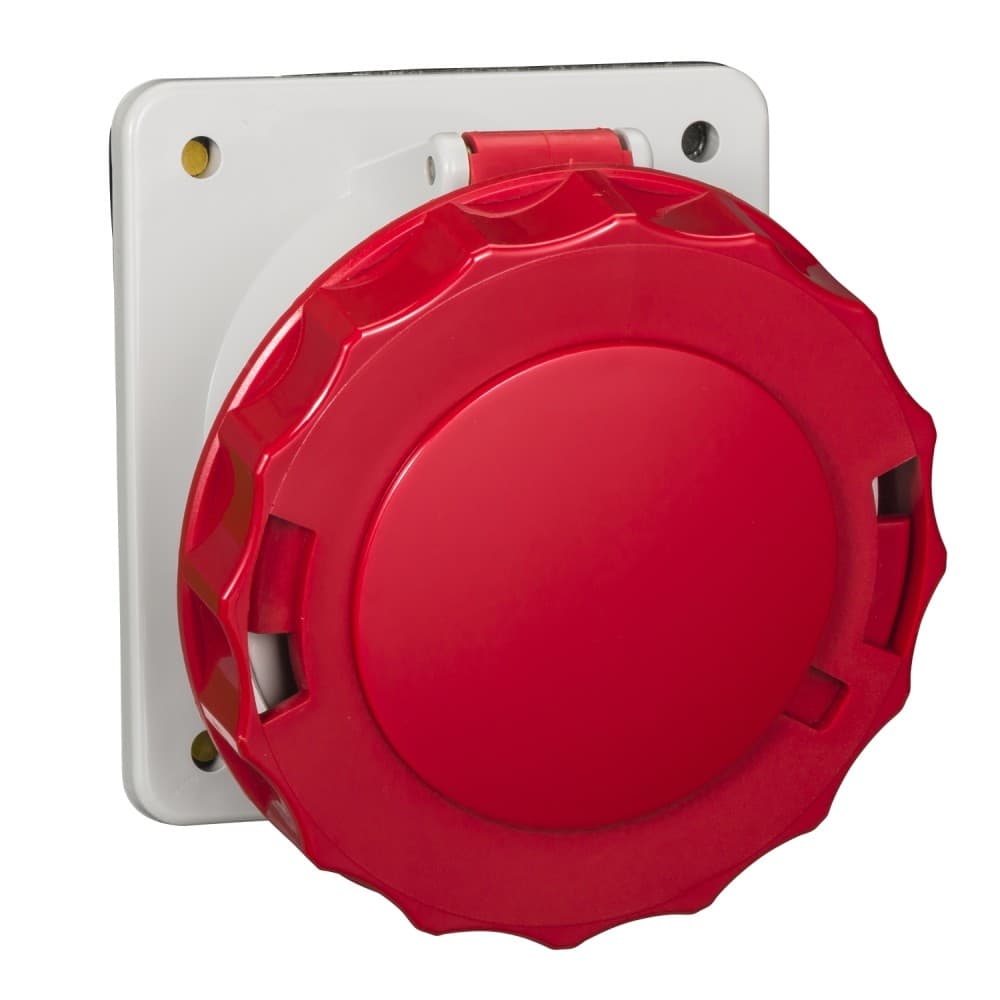 TOMA INDUSTRIAL EMPOTRADO 3P+T 63A 380/415VAC ROJO 6H IP67 81282