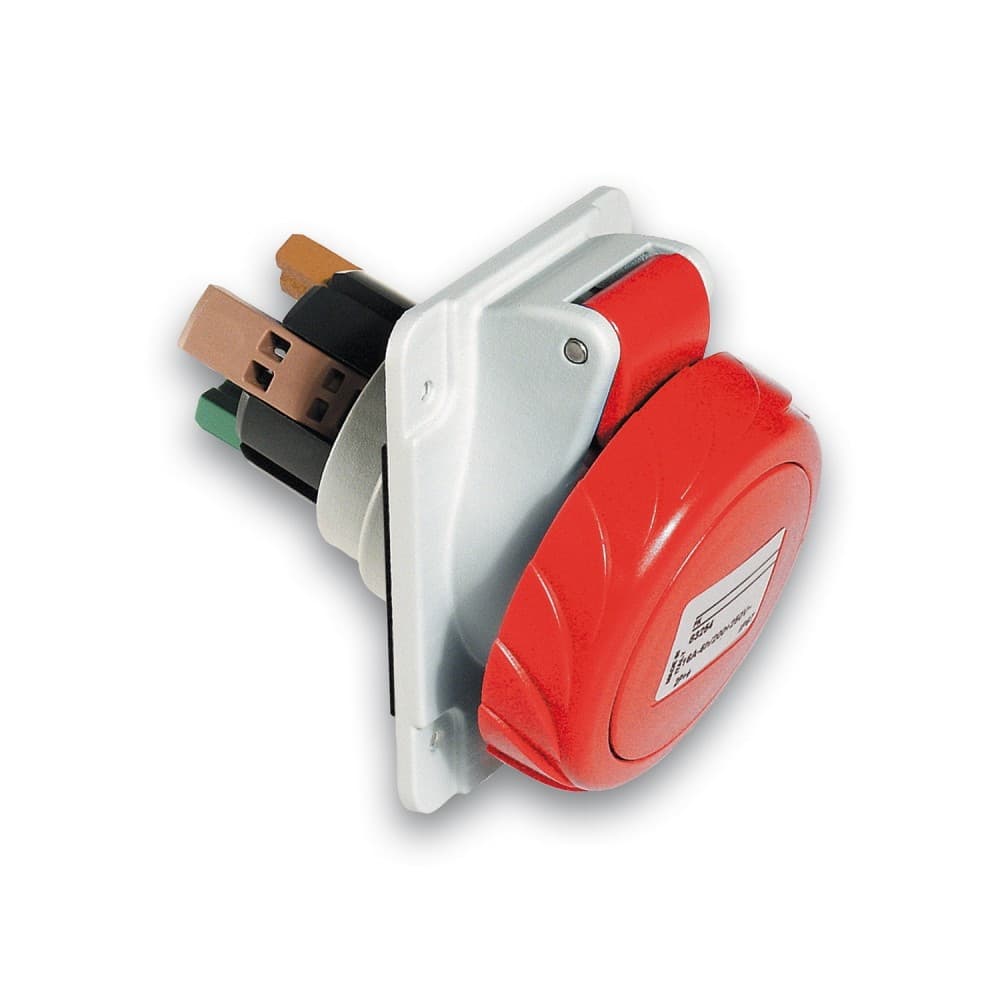 TOMACORRIENTE EMPOTRAR 3 X 32 A+ N + T 380/415 V IP67 ROJO CONEXIÓN RAPIDA PKY32F735
