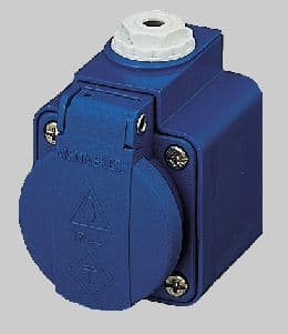 TOMA INDUSTRIAL ADOSABLE SHUCKO 2P+T 16A 230V AZUL IP44 10082