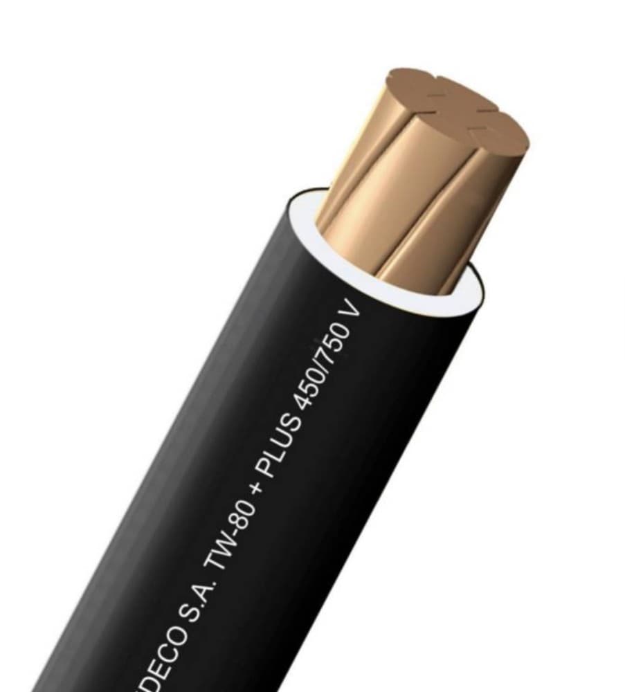 CONDUCTOR ELECTRICO CABLEADO 750V PVC 14AWG NEGRO TW-80 + PLUS
