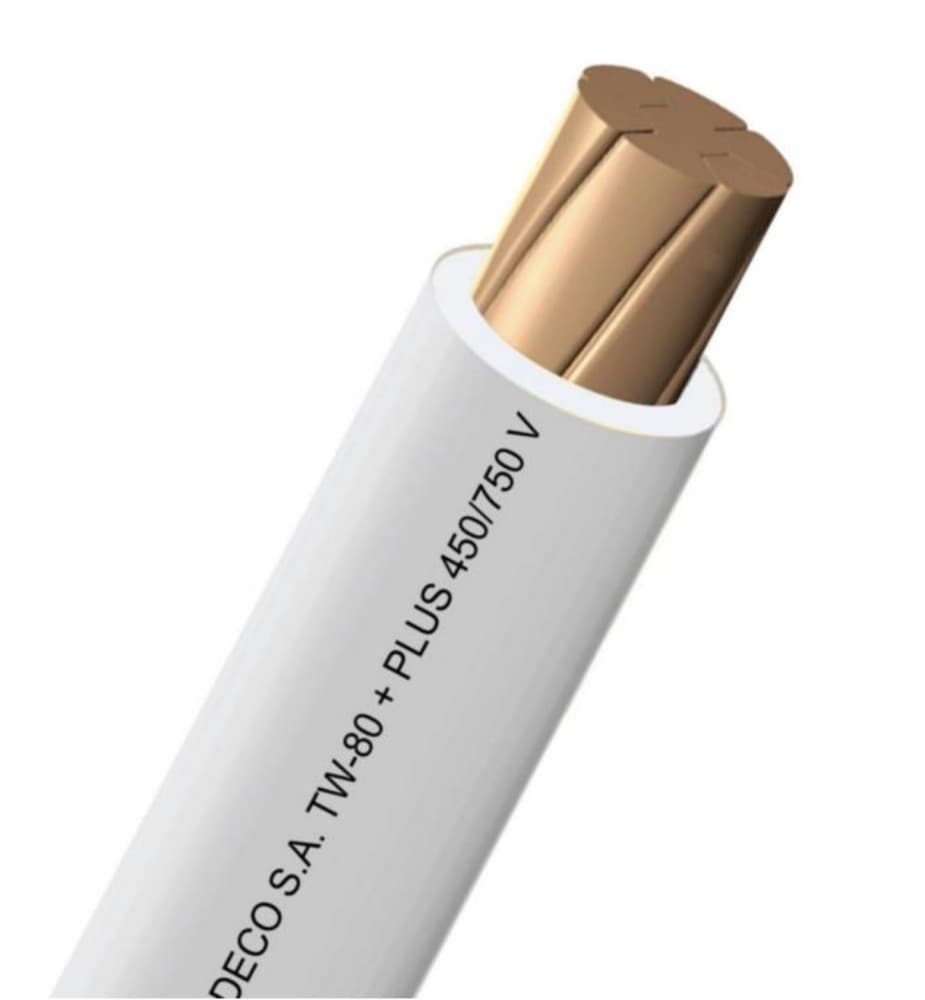 CONDUCTOR ELECTRICO CABLEADO 750V PVC 14AWG BLANCO TW-80 + PLUS