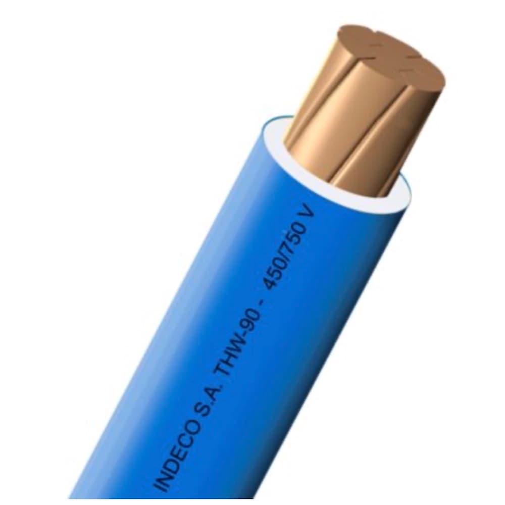 CONDUCTOR ELECTRICO CABLEADO 750V PVC 4MM2 AZUL THW-90