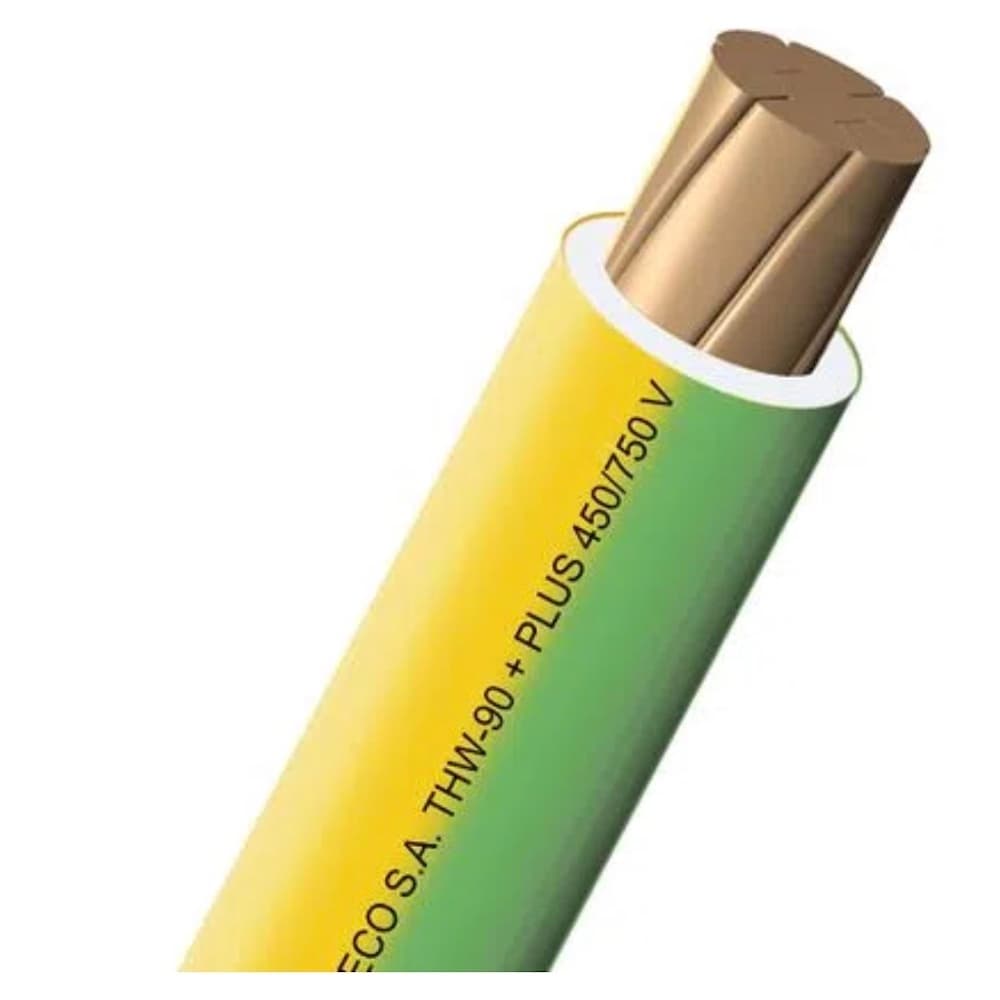 CONDUCTOR ELECTRICO CABLEADO 750V PVC 14AWG AMAR/VERDE THW-90 + PLUS