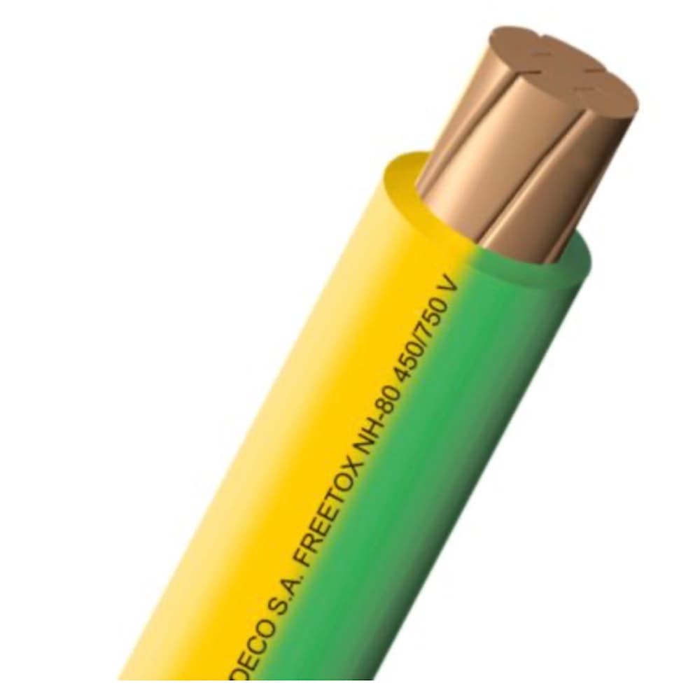 CONDUCTOR ELECTRICO 750V LIBRE HALOGENO 10MM2 AMAR/VERDE NH-80