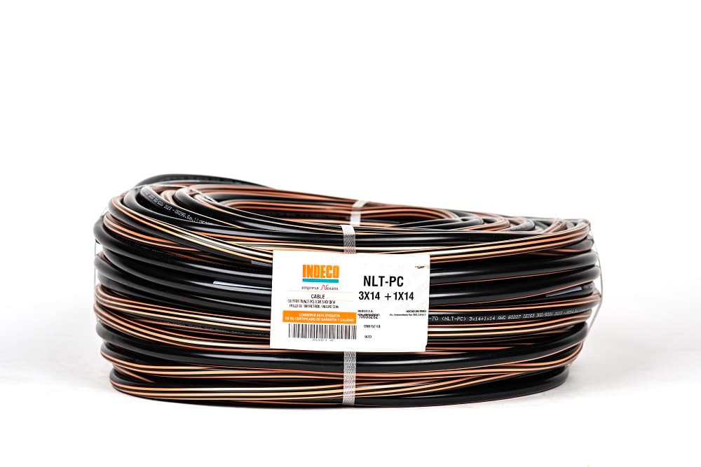 CONDUCTOR ELECTRICO 500V VULCANIZADO 4X14AWG NEGRO NLT PC