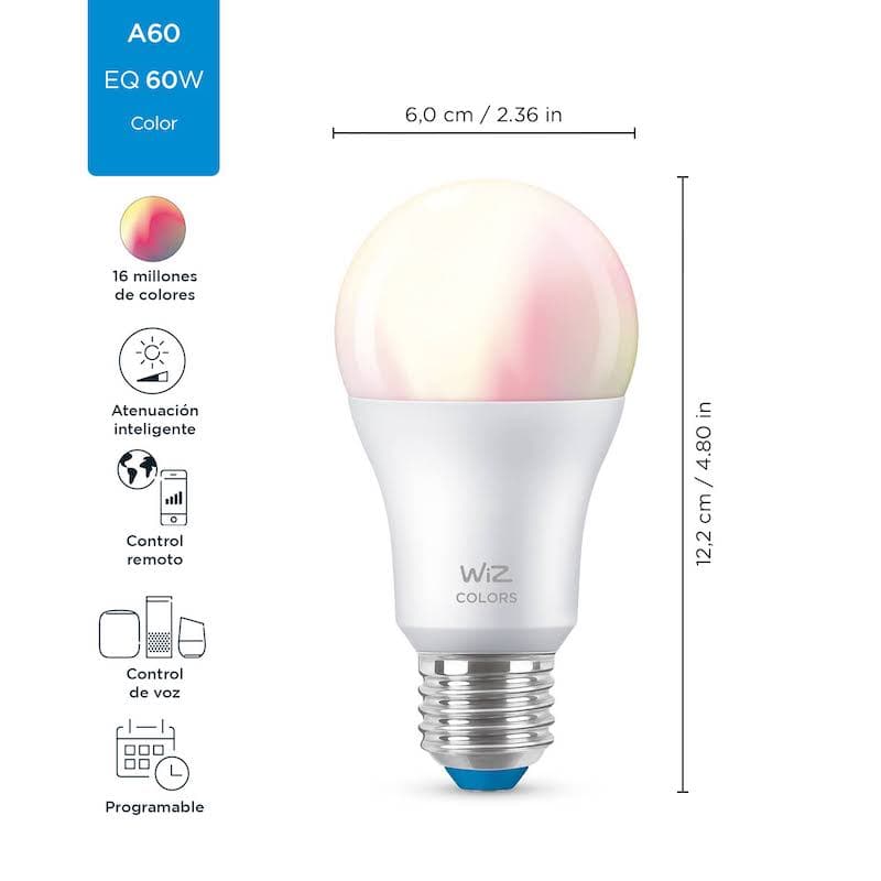 LAMPARA LED INTELIGENTE A60 9W RGB 220-240V E27 COLOR WIZ WIFI