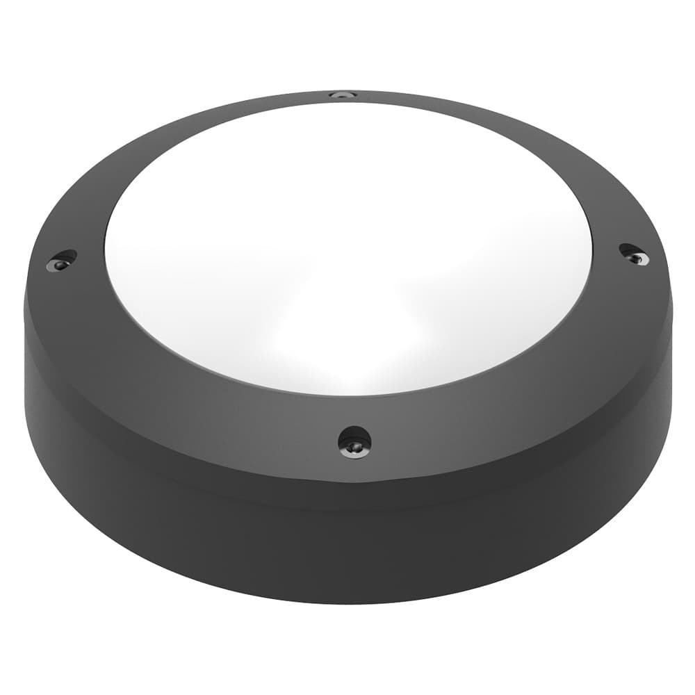 LUMINARIA LED APLIQUE CIRCUL 10W 100-277V 6500K IP65 ADOS PARED 900LM NEG BULKHEAD