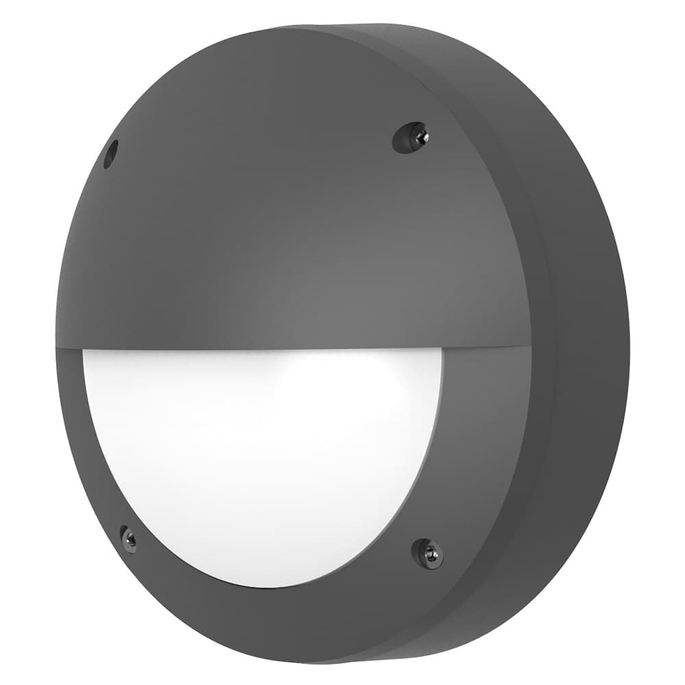 LUMINARIA LED APLIQUE CIRCUL 30W 100-277V 6500K IP65 ADOS PARED 2900LM NEG BULKHEAD