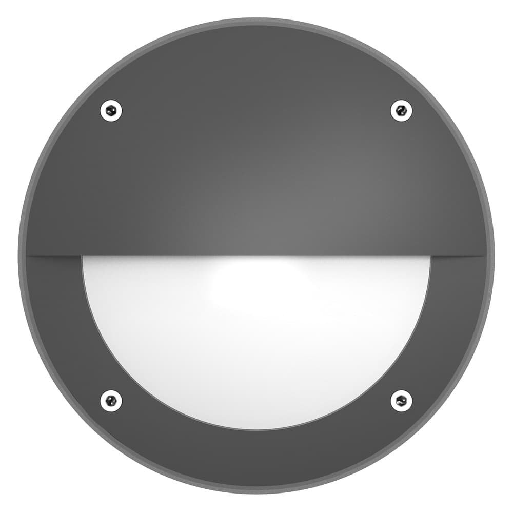 LUMINARIA LED APLIQUE CIRCUL 10W 100-277V 6500K IP65 ADOS PARED 450LM NEG BULKHEAD MID