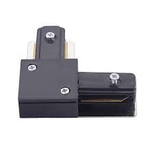 CONECTOR TIPO L DERECHO ALUMINIO P/RIEL TRIF NEGRO TRACKLIGH