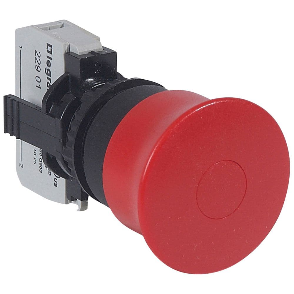 PULSADOR PARADA EMERG HONGO 40MM ROJO 22.5MM 1NC OZMOS 023721