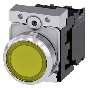 PULSADOR LUMIN. RASANTE METAL AMARILLO 22MM 24VAC/DC C/LED 1NA SIRIUS 3SU11520AB301BA0