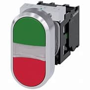 PULSADOR LUMIN. DOBLE METAL VERDE/ROJO 22MM 230VAC C/LED 1NA+1NC SIRIUS 3SU11583AB421MA0