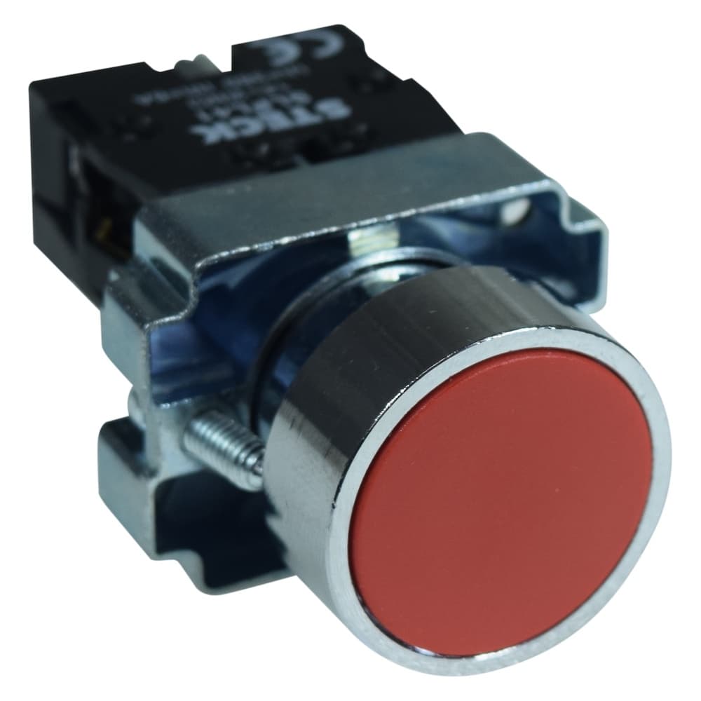 PULSADOR RASANTE METAL ROJO 22MM 1NC SLMRN101