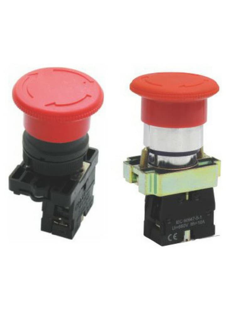 PULSADOR PARADA EMERG HONGO 30MM ROJO 22MM 1NC SLMFN1R401