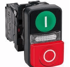 PULSADOR LUMIN. DOBLE METAL 22MM 220-240VAC C/LED SLPDL11MCHP