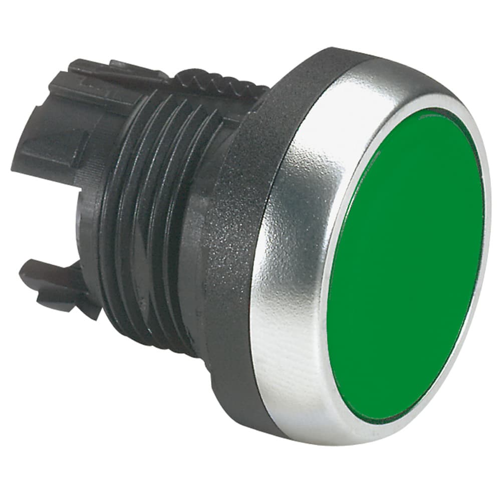 CABEZA PULSADOR RASANTE PLASTICO VERDE 22MM OSMOZ 23802