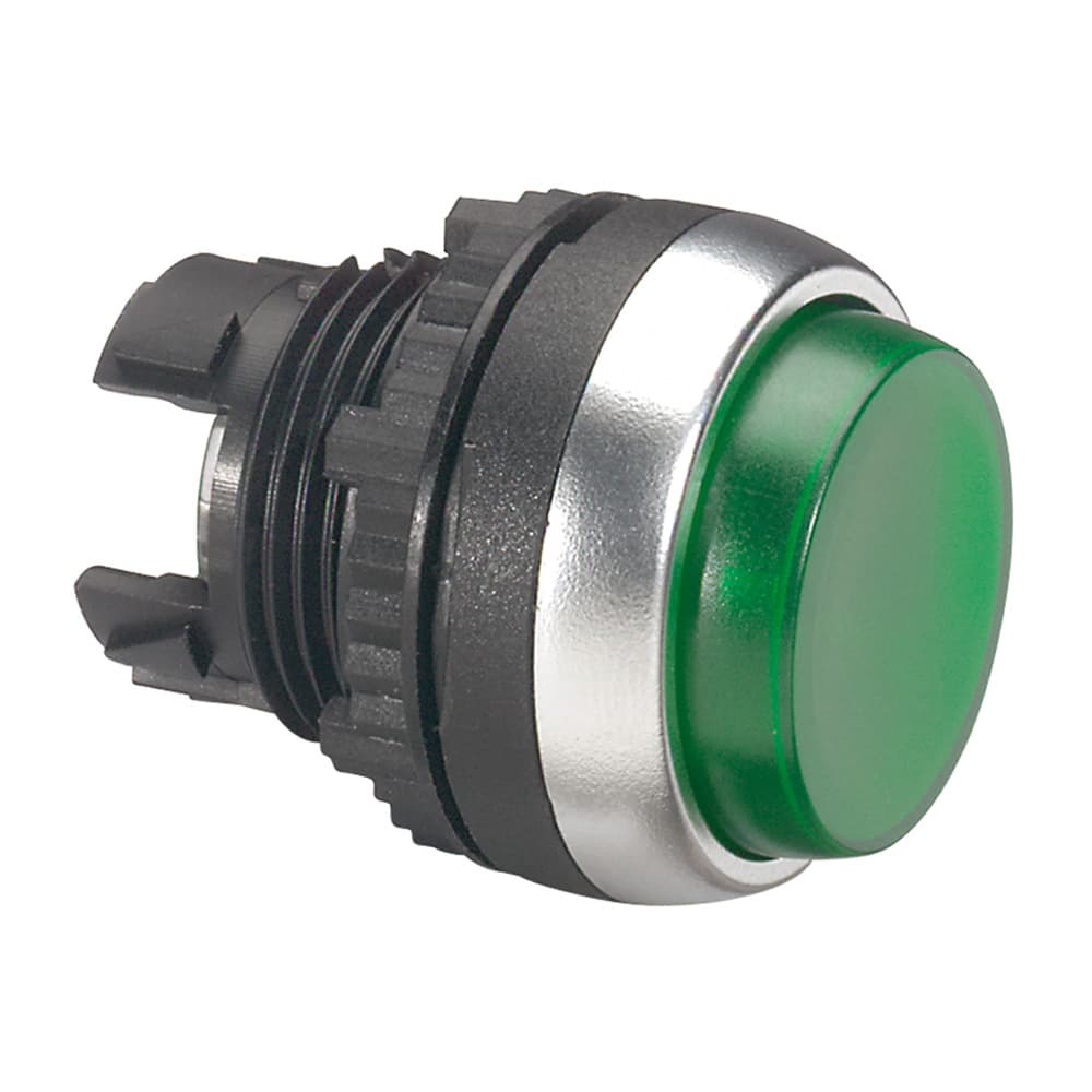 CABEZA PULSADOR LUMINOSO SALIENTE VERDE 22MM OSMOZ 24012