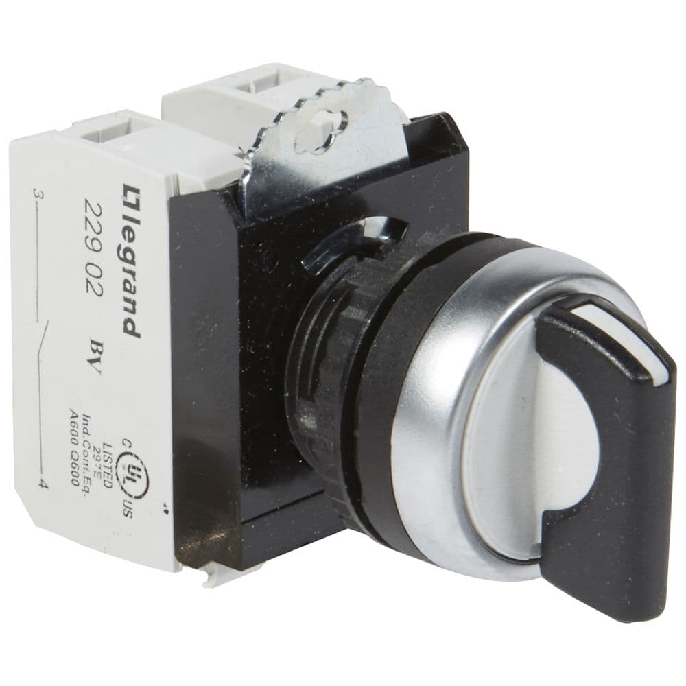 SELECTOR MANETA CORTA 3 POSIC PLAST NEGRO 22MM 2NA OSMOZ 023732