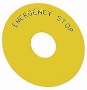 PLACA LEYENDA PARADA EMERGENCIA CIRC 75MM X 23MM AMARILLO SIRIUS 3SU19000BC310DA0