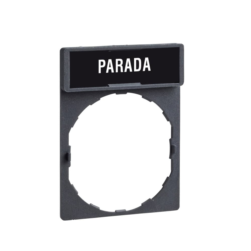 PLACA LEYENDA 30X40MM ROJO TEXTO BLANCO PARADA HARMONY ZBY2404