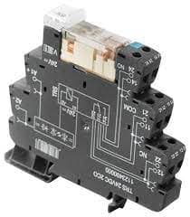 RELE INTERFASE TORNILLO 24VDC 8A LED VERDE 2NANC C/BASE TRS