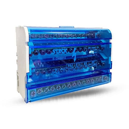 REPARTIDOR TETRAPOLAR 125A 18KA P/RIEL DIN 8 MOD SDM9915