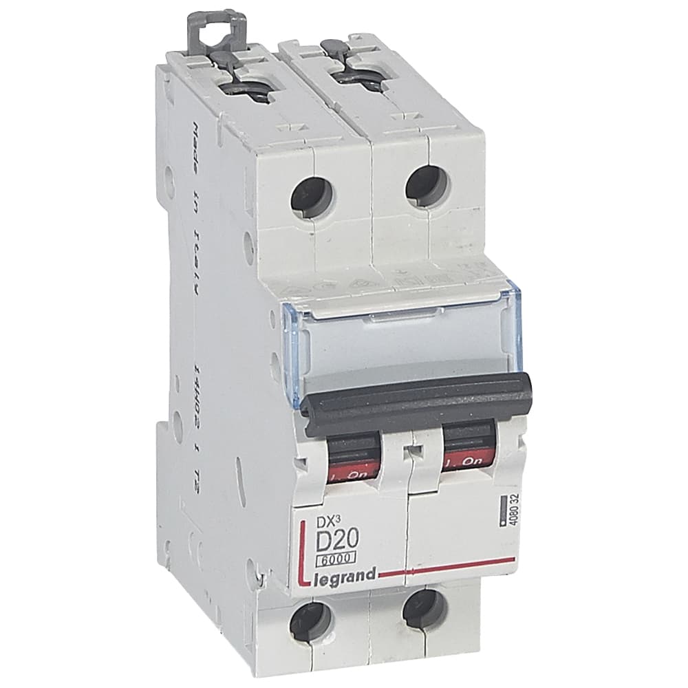 INTERRUPTOR AUT TERMOMAG P/RIEL 2P 20A 230/400V 10/6KA DX3-6000 408032