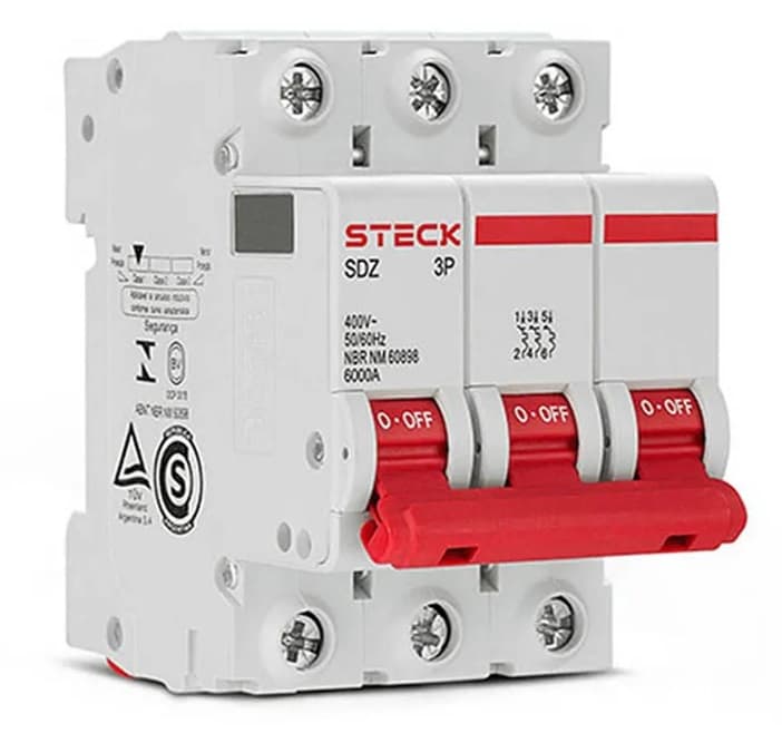 INTERRUPTOR AUT TERMOMAG P/RIEL 3P 6A 400VAC 6KA SDZD63C06