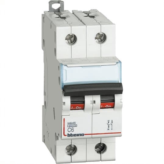 INTERRUPTOR AUT TERMOMAG P/RIEL 2P 6A 220/400VAC 10/6KA BTDIN FN820YC6