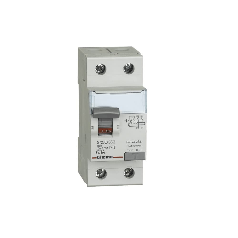 INTERRUPTOR DIFERENCIAL 2P 63A 230VAC 30MA TIPO AC STD SALVAVITA G7230AC63