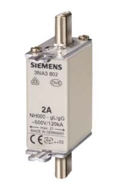 FUSIBLE NH 000 TIME DELAY 500VAC/250VDC 63A 120KA GG 3NA3822