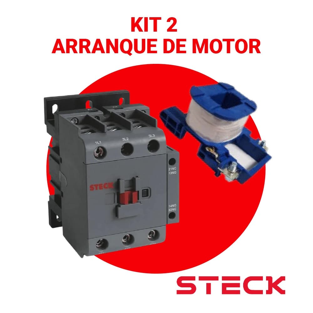 Kit2: CONTATOR 3P 12A AC3 220V 1NA SK112A10M + 1 BOBINA P/CONTACTOR SK109A/SK112A/SK118A SHX318Q7