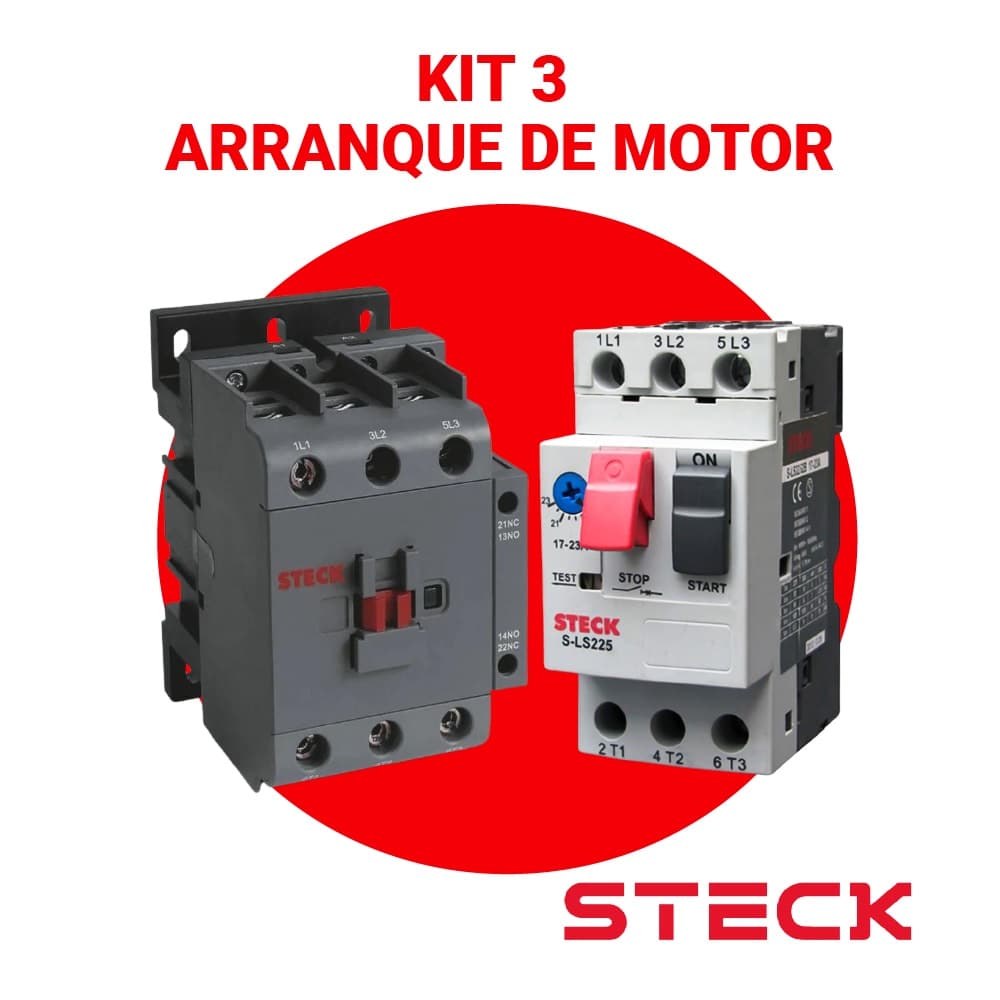 Kit3: CONTACTOR 3P 9A AC3 220V 1NA SK109A10M + 1 GUARDAMOTOR MAGNETO-TERMICO 3P 2.5-4A SLS2251C)