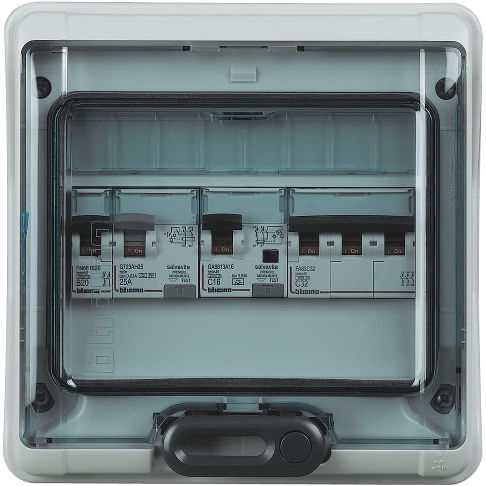 TABLERO ADOSABLE RESINA 8 POLOS IP65 200X 200X 115MM C/PUERTA BTDIN F107N8D