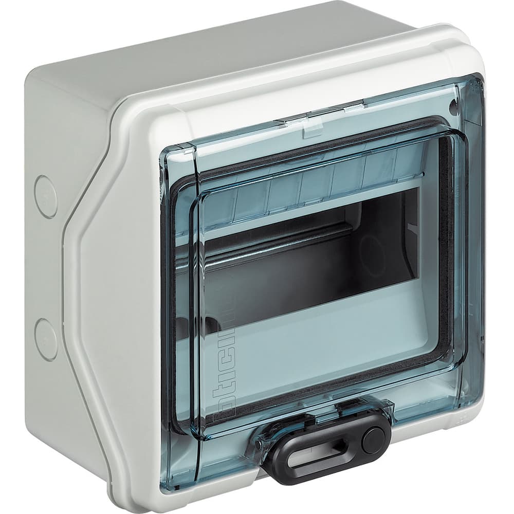 TABLERO ADOSABLE RESINA 12 POLOS IP65 282X 340X 141MM C/PUERTA BTDIN F107N12D
