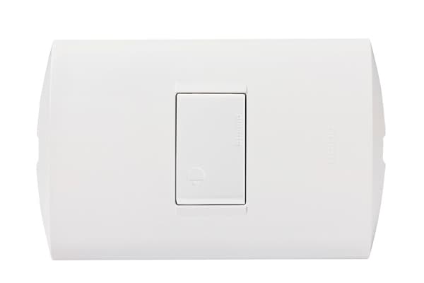 INTERRUPTOR PULSADOR SIMPLE BLANCO 220V 10A PLACA BLANCA MODUS STYLE AE2102EB