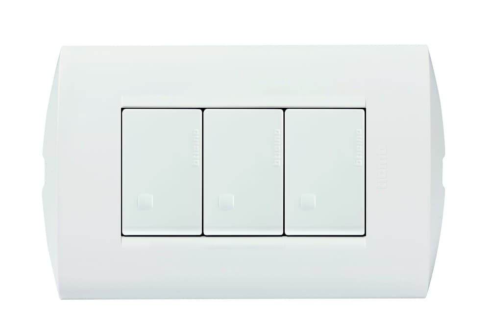 INTERRUPTOR TRIPLE 3 VIAS BLANCO 250V 10A PLACA BLANCA MODUS STYLE AE2301EB