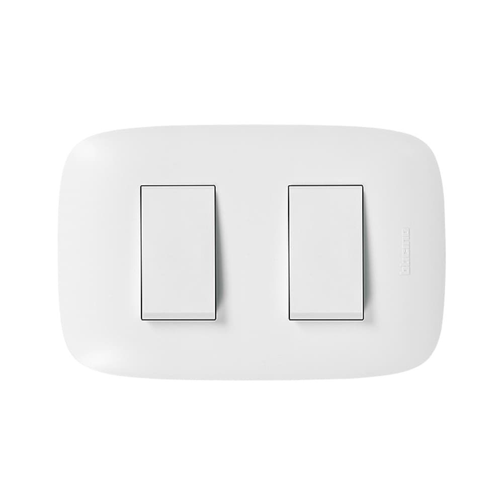 INTERRUPTOR DOBLE 3 VIAS BLANCO 250V 10A PLACA BLANCA DOMINO SENCIA AP1201