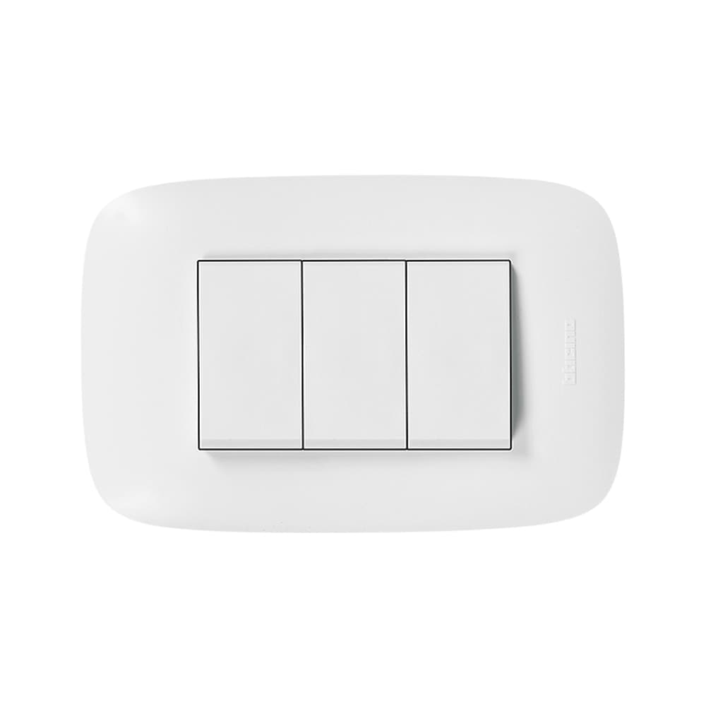 INTERRUPTOR TRIPLE 3 VIAS BLANCO 250V 10A PLACA BLANCA DOMINO SENCIA AP1301