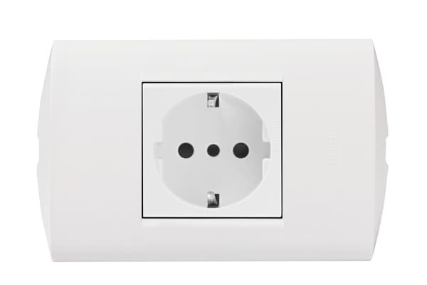 TOMACORRIENTE SIMPLE SCHUKO BLANCO 2P+T 16A 250V PLACA BLANCA MODUS STYLE AE2140EB