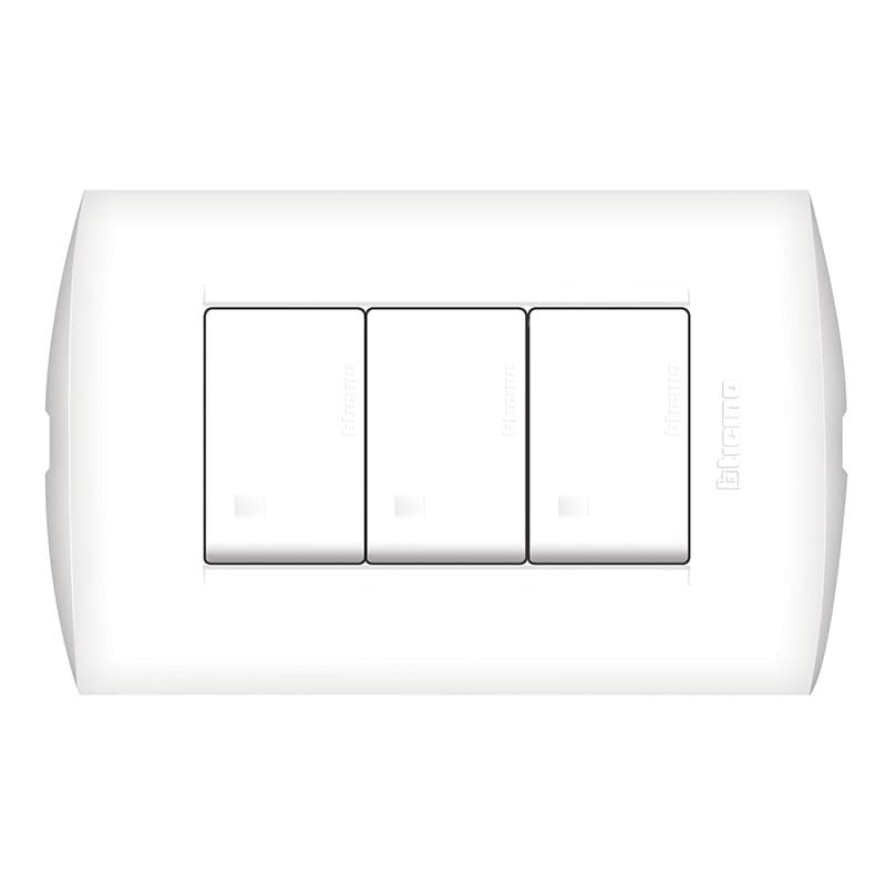 INTERRUPTOR TRIPLE 1P BLANCO 230V 10A PLACA BLANCA MODUS STYLE AE2300EB