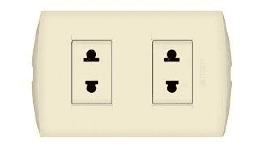 TOMACORRIENTE DOBLE UNIVERSAL MARFIL 2P 16A 250V PLACA MARFIL MODUS STYLE AE2212EM