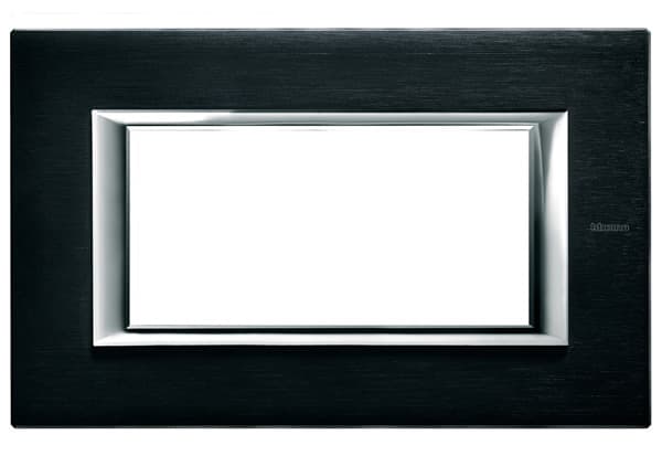 PLACA AXOLUTE RECTANGULAR 4 MÓD ANTRACITA CEPILLADA HA4804XS
