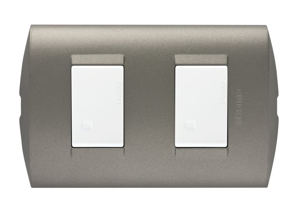 INTERRUPTOR DOBLE 1P BLANCO 250V 10A PLACA TERRA MODUS STYLE AE2200EBTI