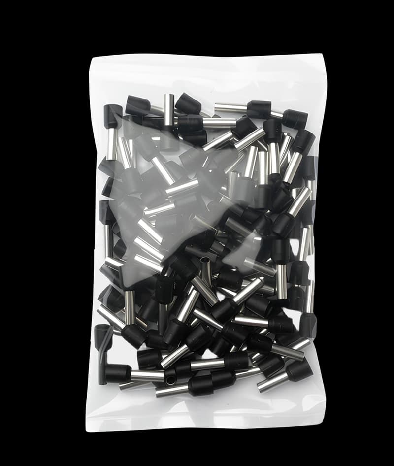 TERMINAL TUBULAR SIMPLE AISLADO 6MM2 NEGRO C/100 UND E6012