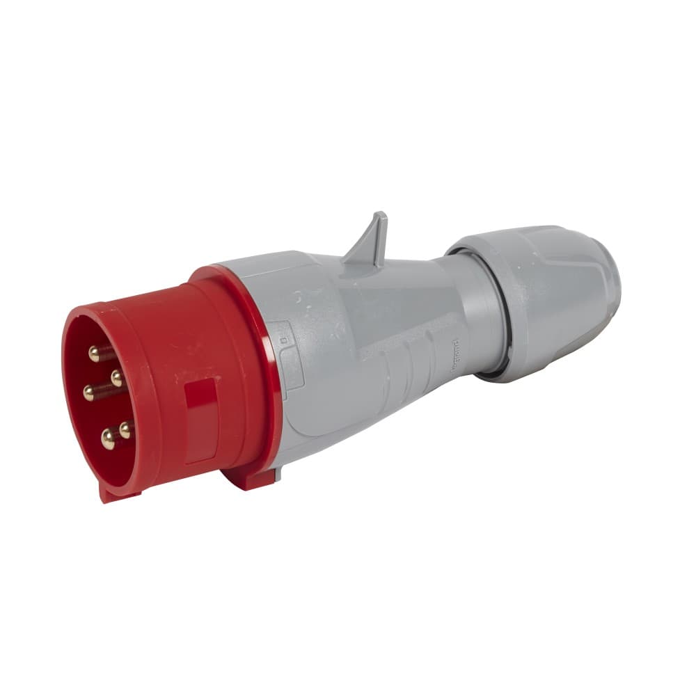 ENCHUFE IND AEREO 4P+T 32A 380/415VAC ROJO 6H IP44 555239